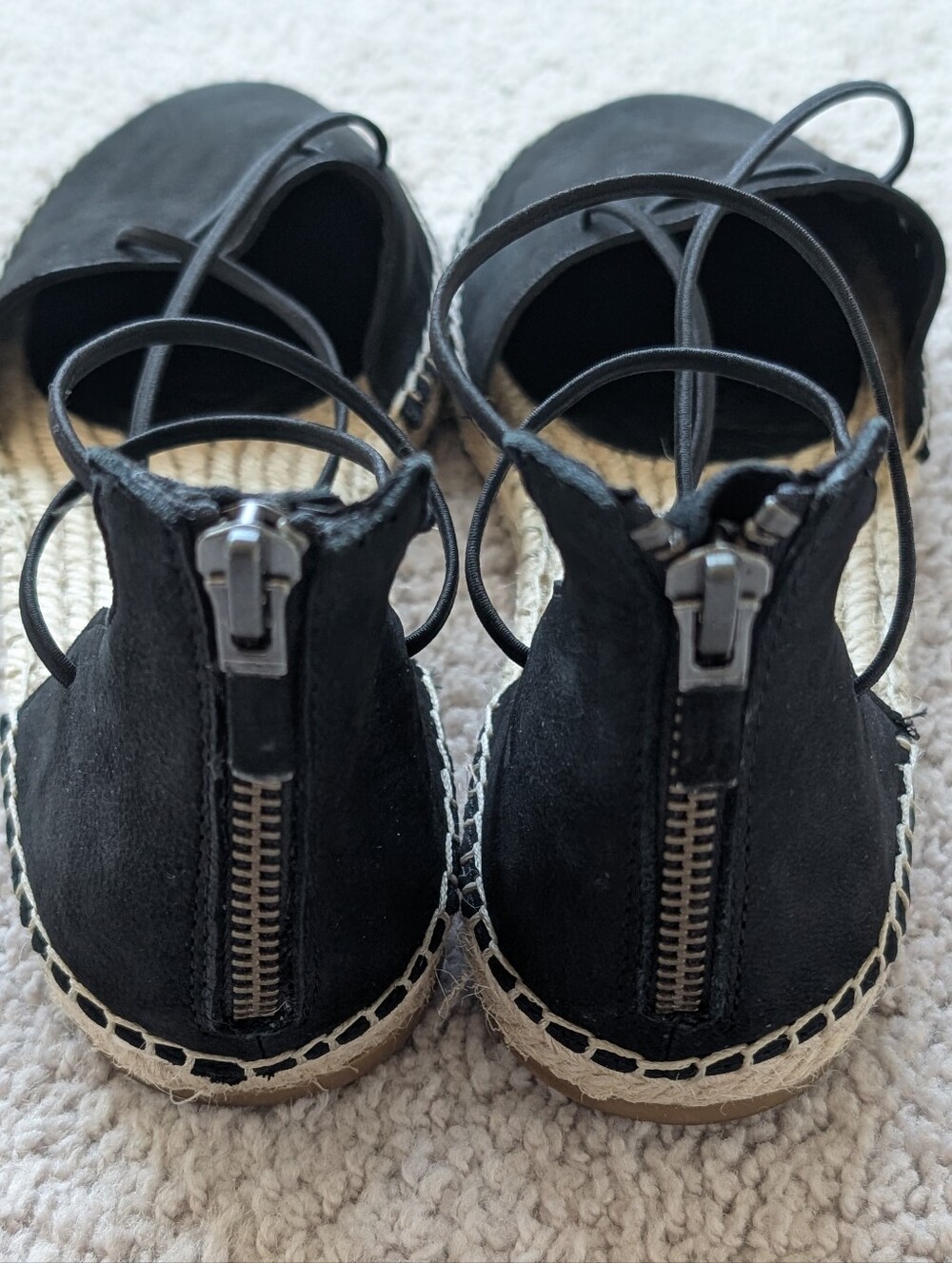 Eileen Fisher Lee D'Orsay Women's 8.5 Espadrille Black Sandals Flat Shoes - Picture 3 of 12